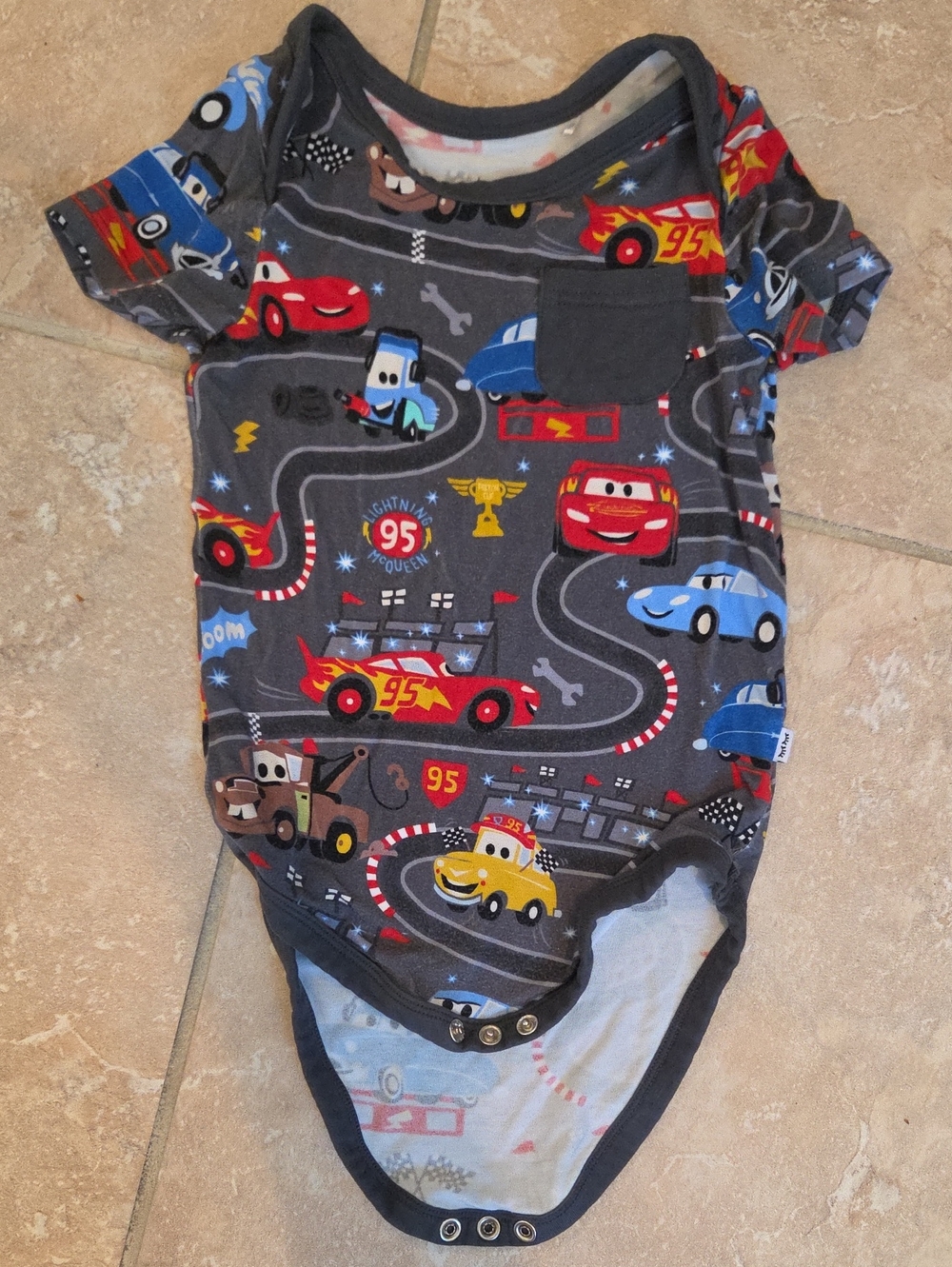 Little Sleepies Disney Pixar Cars Print Short-Sleeve One-Piece Bodysuit